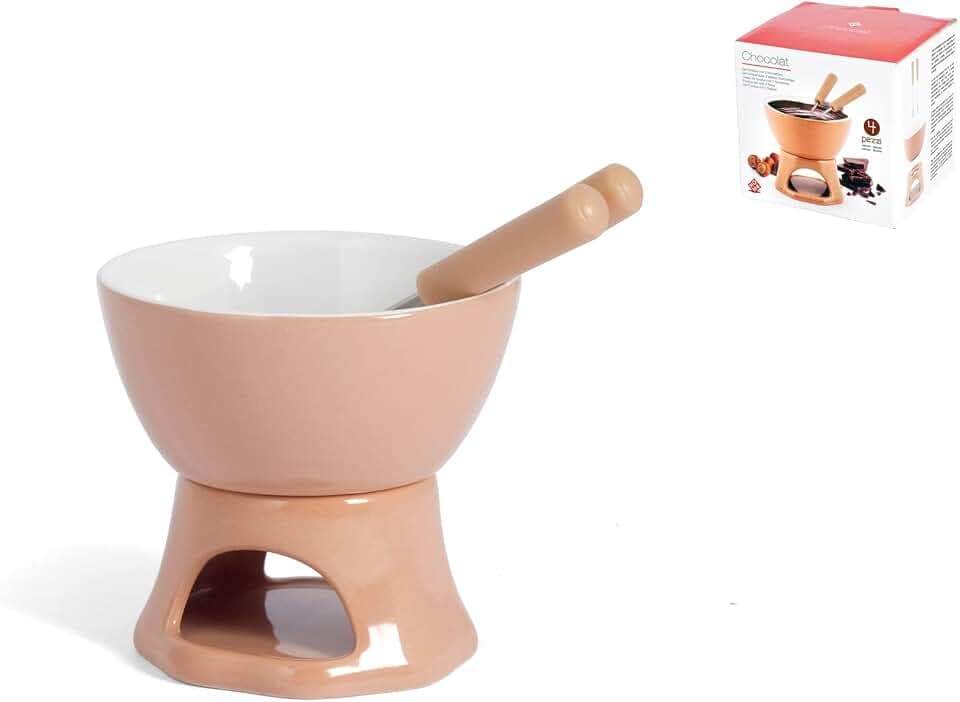 Home 8651100 Schokoladen-Service, Stoneware, Beige/Weiß, 4-teilig