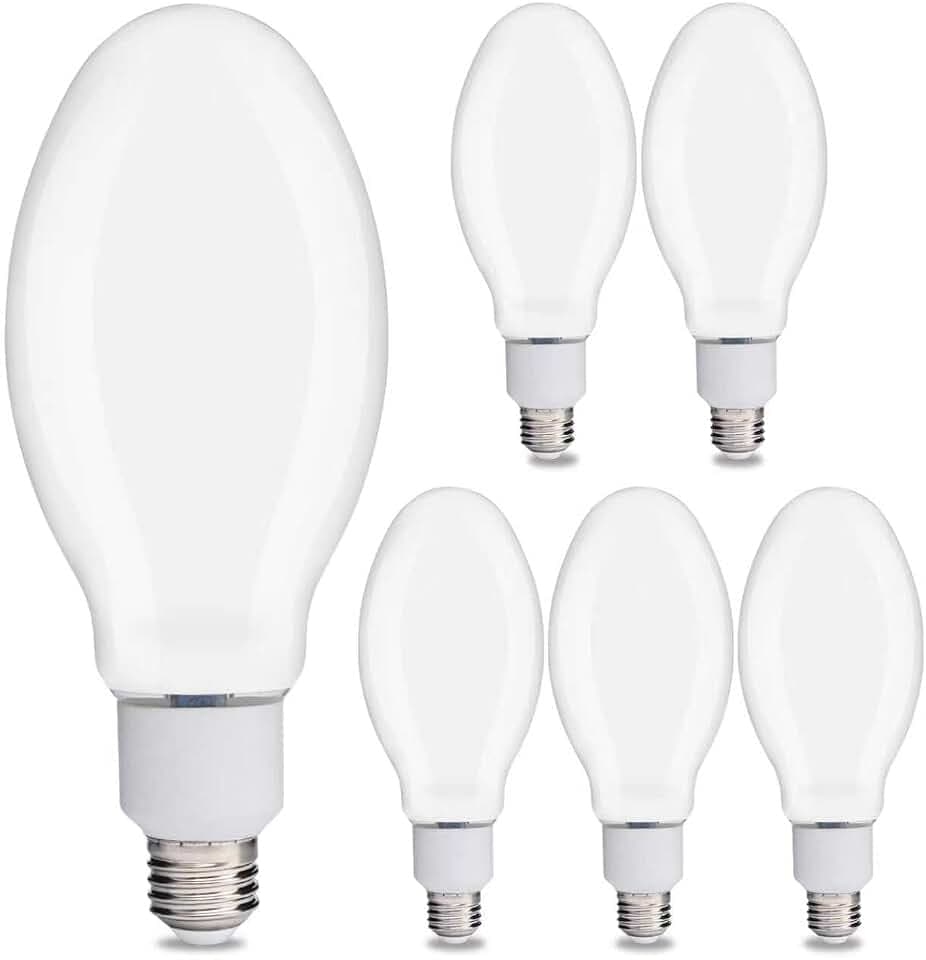 FLSNT ED28 LED Bulb 26W 4000LM, 100W HID Equivalent, 5000K Daylight, E26 Medium Base, Non-Dimmable, Ballast Bypass Type B, 120-277V Direct Wire, Milky Cover, ETL Listed, 6 Pack