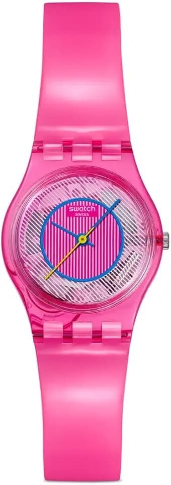 Swatch Lady Women Casual Watch Polymer Pink Quartz Water Resistant PRISMATICALLY Pink