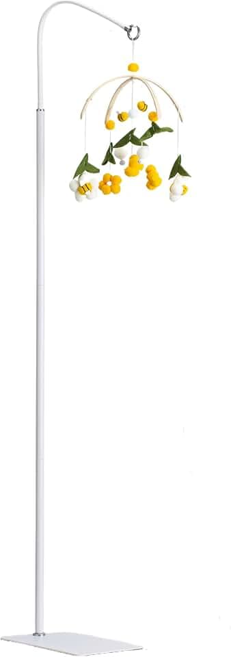 Metall Boden Ständer Halter, Baby Krippe Mobile Arm,Höhe verstellbar 175-80cm,Sturdy Metal Base, Metall Ständer kompatibel mit Baby Krippe Mobile Hängen (Withe)