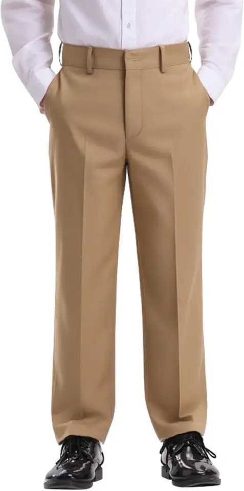 Boys Flat Front Dress Pants, Adjustable Waist (Standard & Husky)
