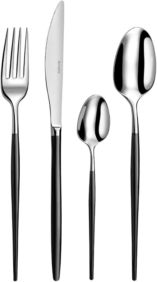Amefa SOPRANO Besteckset 16-teilig, Edelstahl hochglanzpoliert, PVD Schwarz