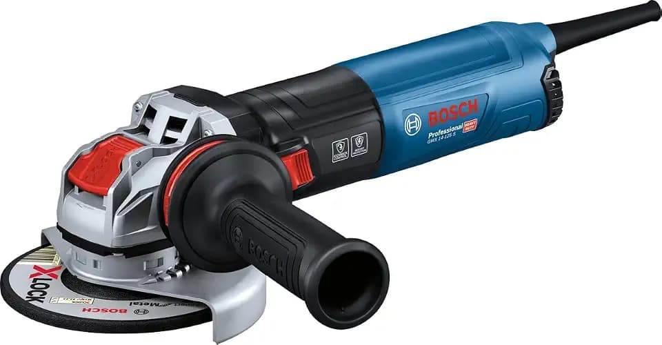 Bosch PRO Winkelschleifer GWX 14-125 S mit X-LOCK (Scheiben-Ø: 125mm, Leistung 1400 Watt, inkl.Zusatzhandgriff, Schutzhaube, Trennschutzhaube)