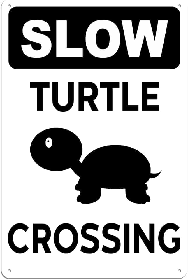 Slow Turtle Crossing Sign Slow Turtle Yard Signs Outdoor Turtles Poster Decor for Home Garden Tortoise Crossing Metal Tin Sign Tortoise Habitat Accessories Outdoor Decor 8x12 Inch
