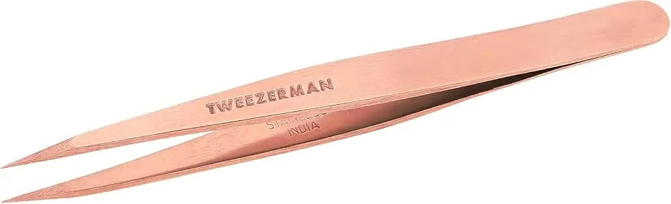 Tweezerman Stainless Steel Point Tweezer for Eyebrows Rose Gold