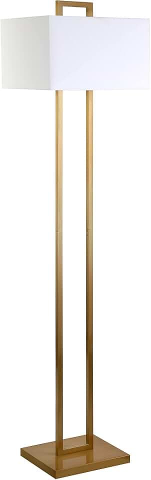 Henn&Hart 68" Modern 1-Light Floor Lamp, Gold