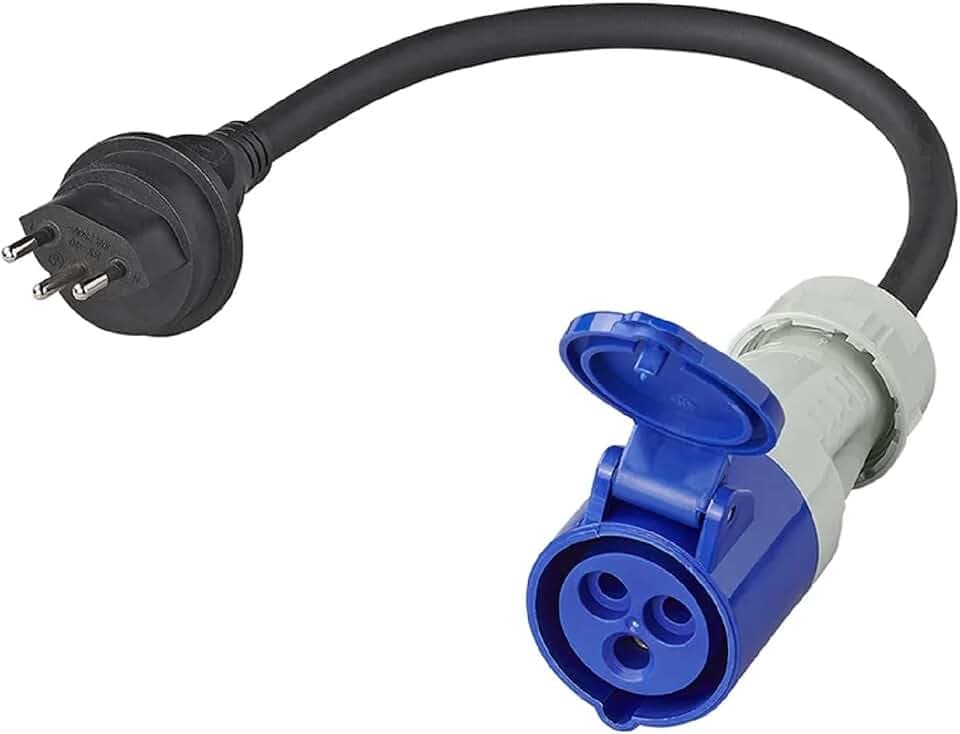 Camping Adapter CEE 40cm Schuko Kupplung Stecker 2,5 mm Kabel IP44 16A 230V VDE