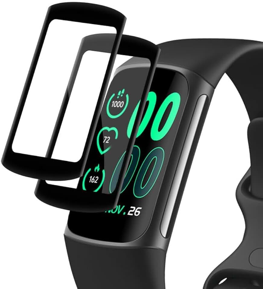 [2 Stück] Schutzfolie für Fitbit Charge 6 Weich TPU Glasschutzfolie, Displayfolie Fitbit Charge 5 Folie, Leicht Anzubringen Anbringen Ohne Blasen Panzerglas Fitbit Charge 5/6 Displayschutz