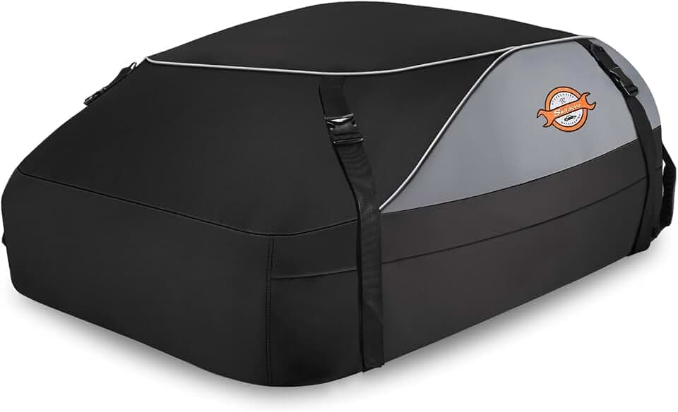 Sailnovo Rooftop Cargo Carrier roof Bag, 15 Cuft fit Cars with/Without Rack