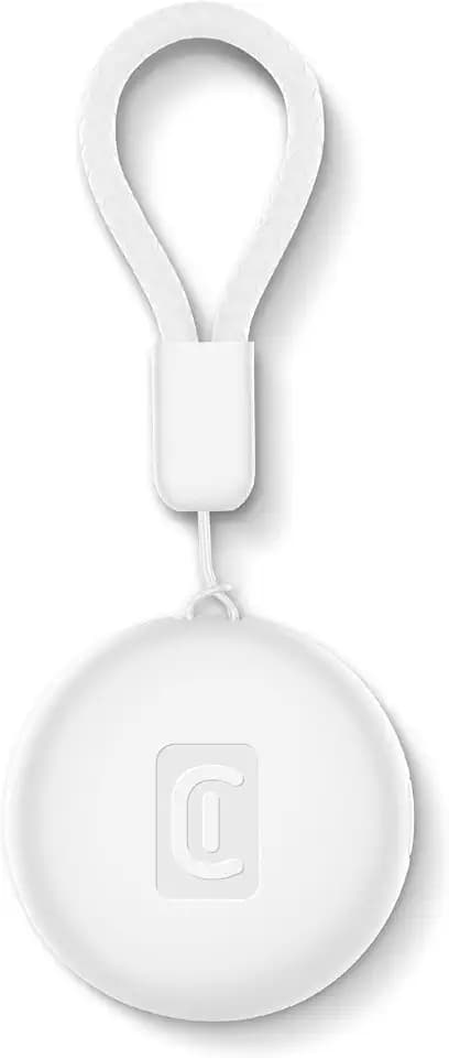 Cellularline Tracy Tag Weiß für Android, Mini-Smart-Tracker mit Google-App Mein Gerät Finden, Kompatibel mit AirTag-Zubehör, Austauschbare Batterie