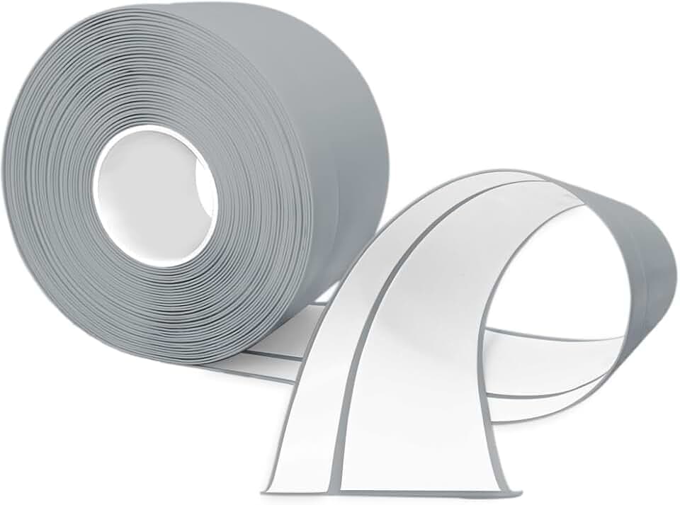 Weichsockelleiste Selbstklebend, 6M PVC küchenabschlussleiste 50x20mm, Sockelleiste Selbstklebende für Küche und Badezimmer 5x2 grau