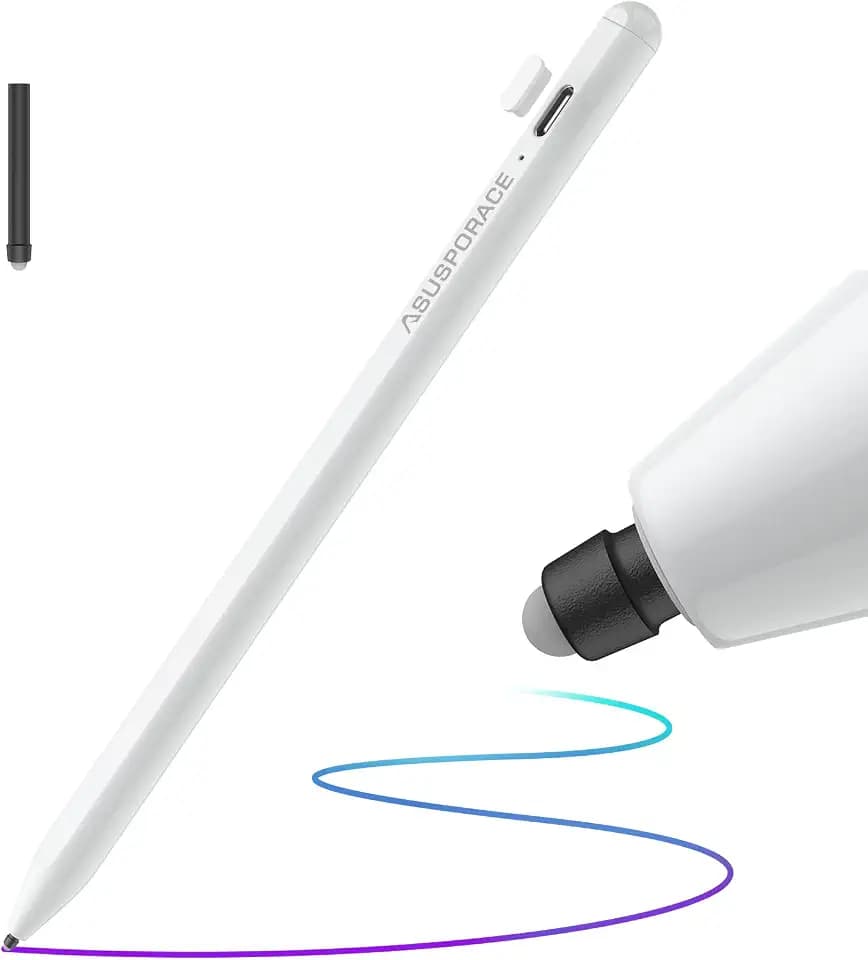 Silikon Spitze Stylus Pen für iPad, rutschfestes, papierähnliches Schreiben mit Palm-Ablehnung, leiser als Apple Pencil, Active Stylus für iPad Pro, iPad 9/8/7/6, iPad Air 4/3, iPad Mini 6/5