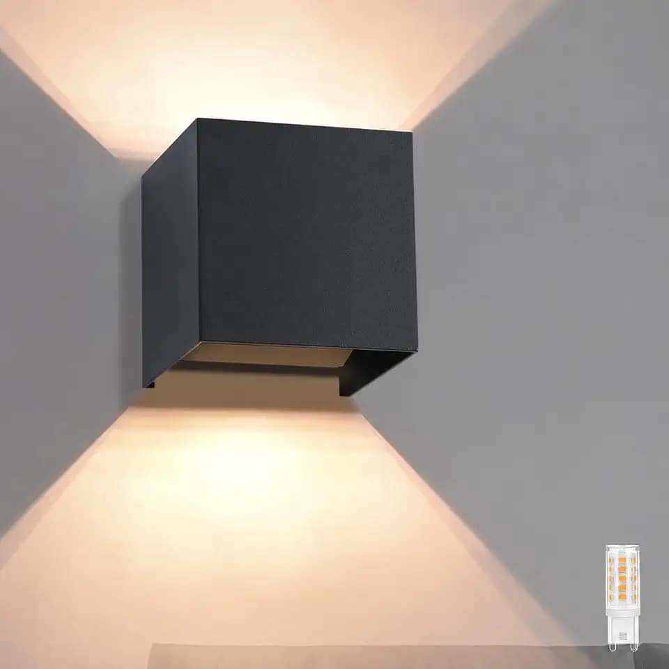 Homefire LED Wandleuchte Aussen Wandlampe Innen Schwarz Außenwandleuchte