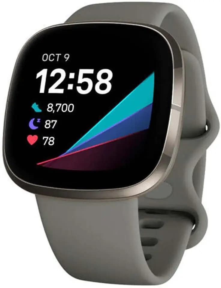 Fitbit Sense Advanced Smartwatch with Tools for Heart Health, Stress Management & Skin Temperature Trends, Sage Grey / Silver