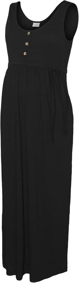 MAMALICIOUS Damen Mlevi Lia Sl JRS Ankle Dress 2f Noos Kleid (1er Pack)