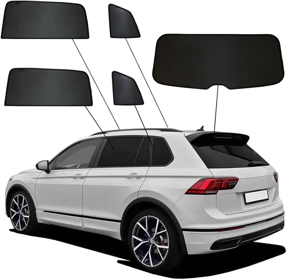 Sicht- & Sonnenschutz kompatibel mit Volkswagen Tiguan Allspace (BW2) 2017-2024, Schwarz