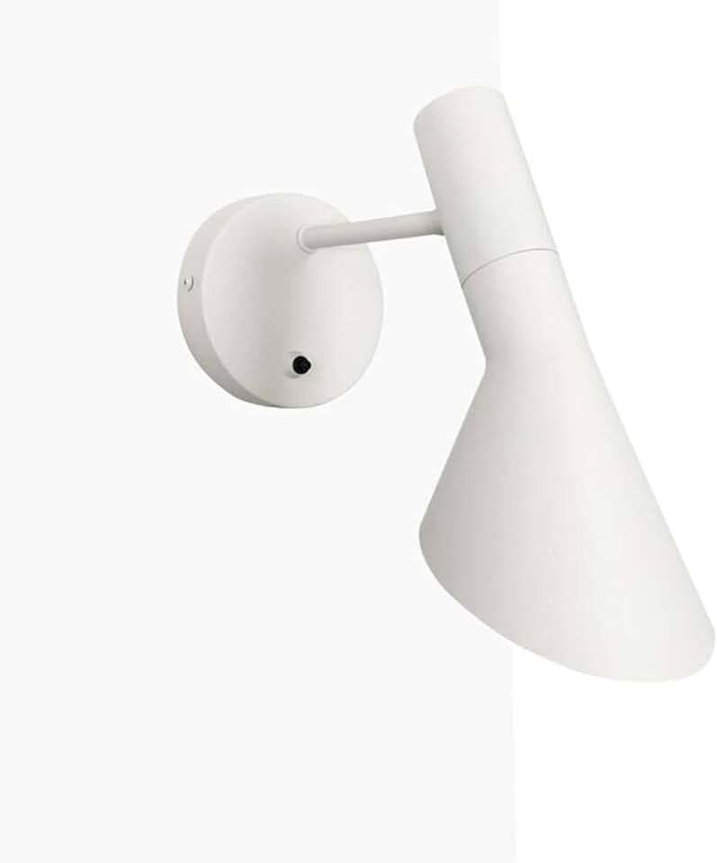 BARCELONA LED Wandleuchte Melisa aus hochwertigem Aluminium in Weiß, Retro Design Schwenkbarer Lampenschirm, E27 Ideal für Schlafzimmer Nachttisch, Wohnzimmer & Flur, Moderne Innenbeleuchtung