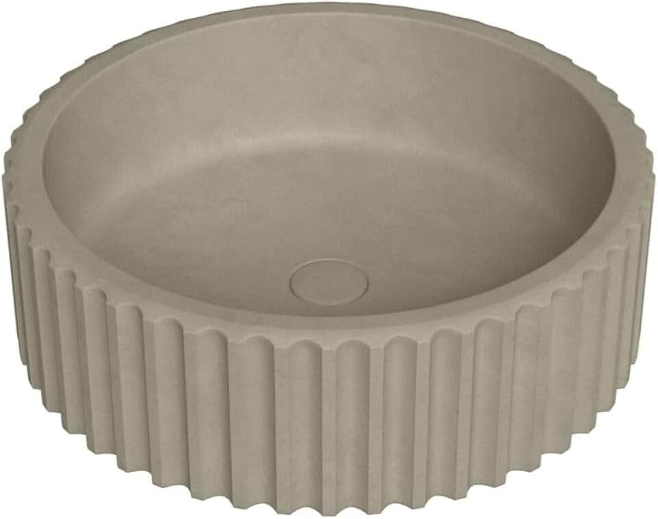 Swiss Madison Lafayette 16" Round Concrete Vessel Sink in Taupe