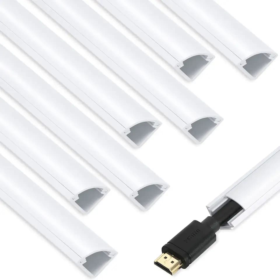 ZhiYo 142in Corner Cable Hider for 1 Cord, Hide Wires on Wall Corner, White