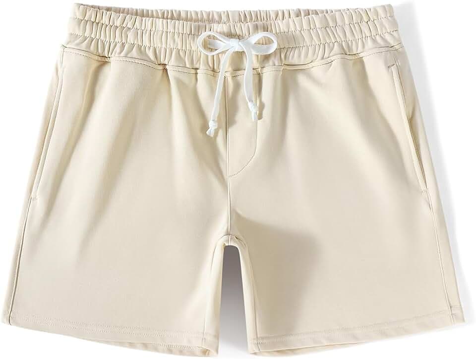 NIMENJOJA Mens 5.5" Athletic Gym Shorts Cotton Zipper Pocket Sweat Shorts