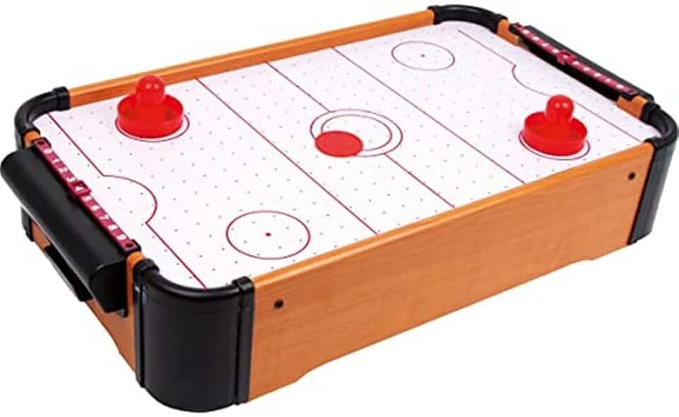 small Foot Tisch-Air-Hockey aus Holz und Kunststoff und kompakter Tischaufleger für Speedhockey