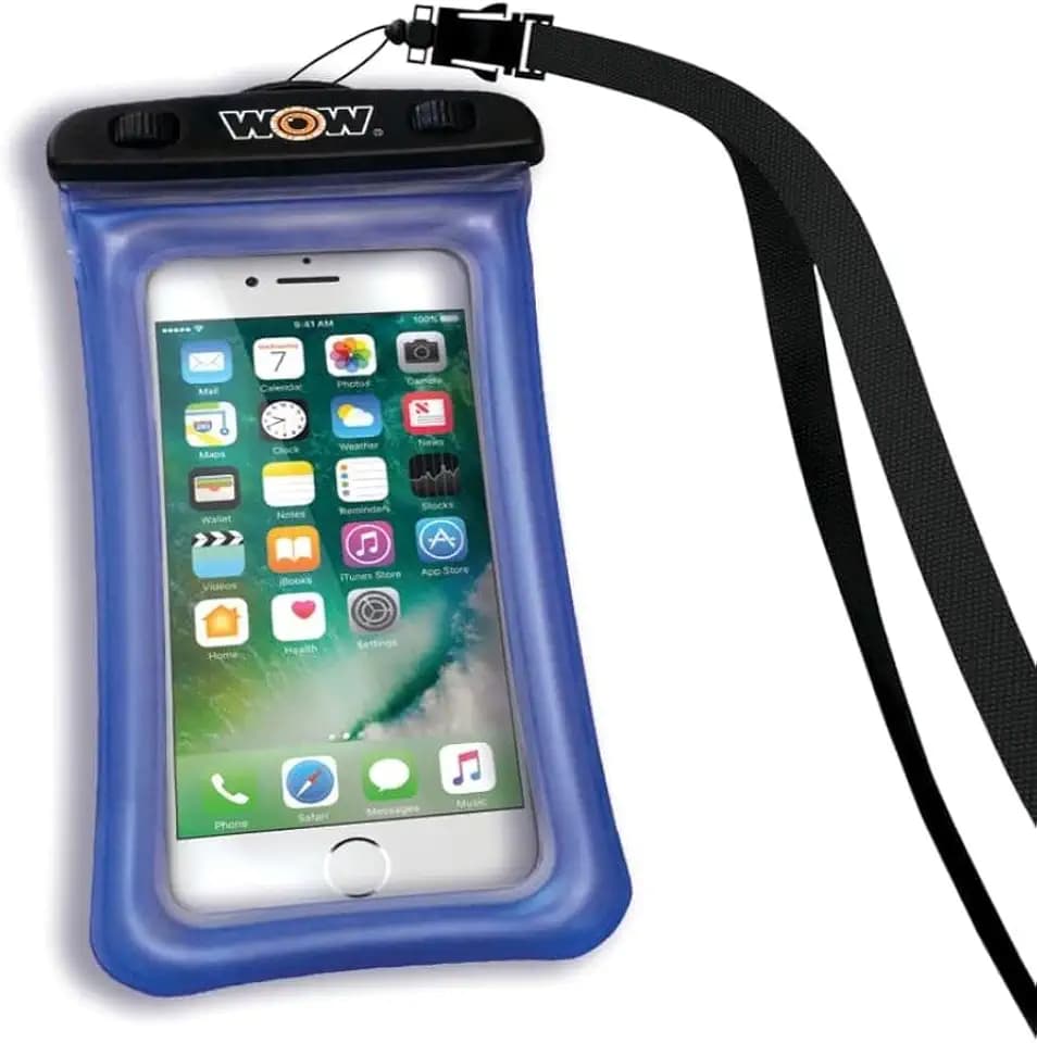 Wow Sports Waterproof Phone Pouch - Blue - 5 x 8 in - Floats