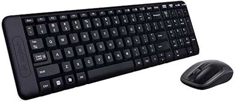 Logitech MK220 Kompaktes | Kabelloses Set mit Tastatur und Maus für Windows, Portugiesisches QWERTY-Layout - Schwarz