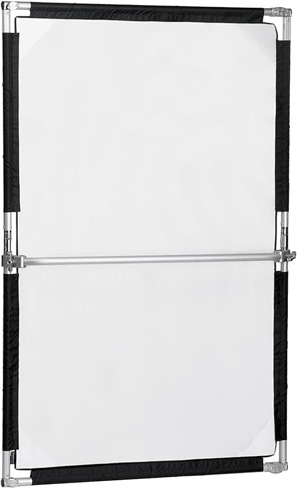 Pro Studio Solutions 100cm x 150cm (39.5in x 59in) Sun Scrim - Collapsible Frame Diffusion & Silver/White Reflector Kit with Handle and Carry Bag