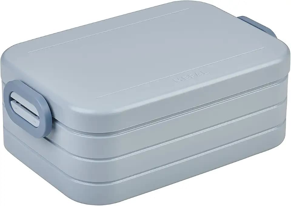 Mepal - Lunchbox Take a Break Midi - Brotdose To Go - Für 2 Sandwiches oder 4 Brotscheiben - Meal Prep Box - Essensbox mit Unterteilung - Spülmaschinenfest - 900 ml - Nordic Blue