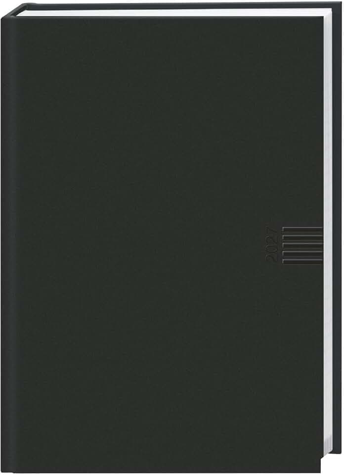 Tages-Cheftimer A5, schwarz 2027: Schwarzer Terminkalender mit Tageskalender. Buch-Kalender mit Lesebändchen und Eckperforation. Wattierter Taschenkalender zum Planen von Terminen.