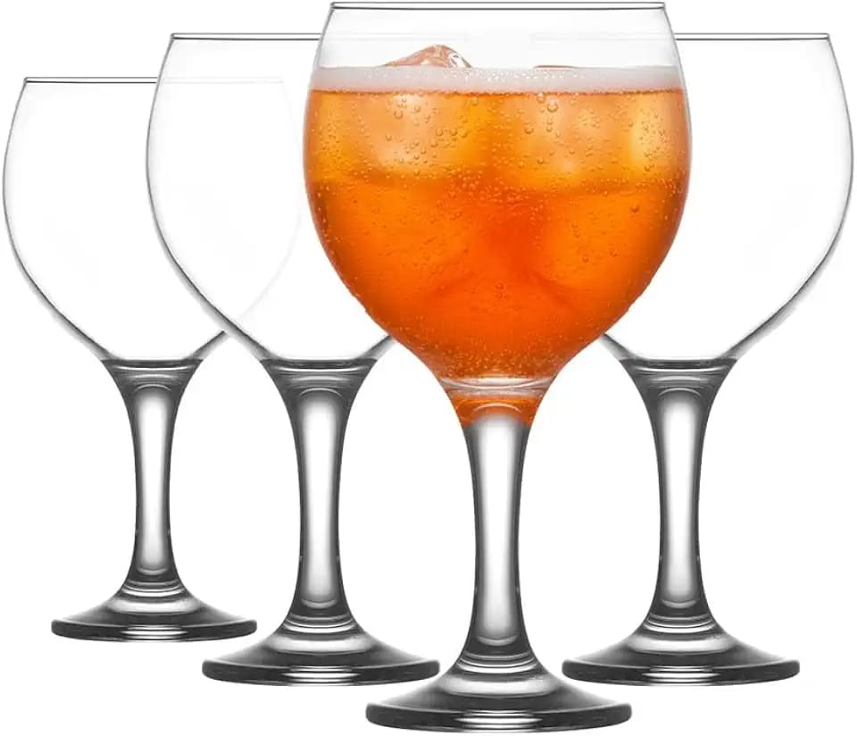 LAV Gin and Tonic, Aperol Spritz Glass Set 4-Piece, 21.75 oz, Clear Balloon Wine Glasses with Stem for Red, White Wine, Cocktails, Oversize Large Goblets for Spritz, Water