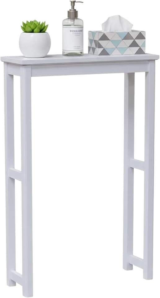 Alaterre Furniture Dorset Over-the-Toilet Storage Shelf, White, 27”x9”x37”