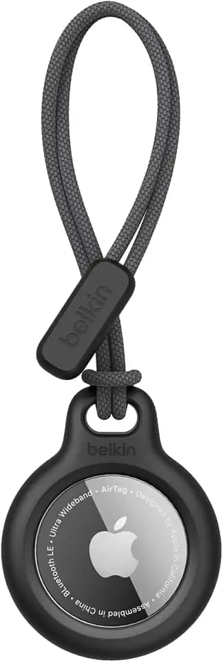Belkin AirTag Hülle mit Schlaufe (Secure Holder Schutzhülle für Air Tag, Accessoire mit Kratzschutz) – Schwarz