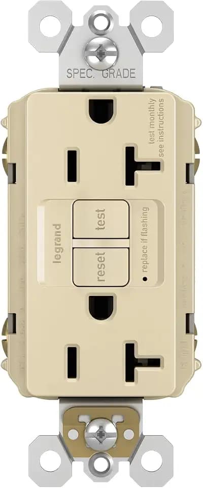 Legrand radiant 20 Amp GFCI Decorator Duplex Outlet Ivory 1 Pack