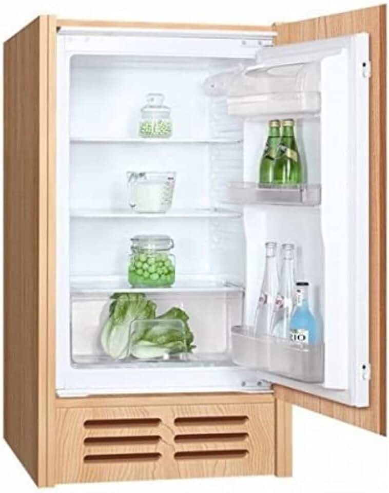 PKM Einbaukühlschrank KS130.0A++EB ohne Gefrierfach | 87x54cm | 124 Liter Nutzinhalt | Leiser Betrieb 39dB | Wechselbarer Türanschlag | Energieverbrauch 92kWh/Jahr | Weiß