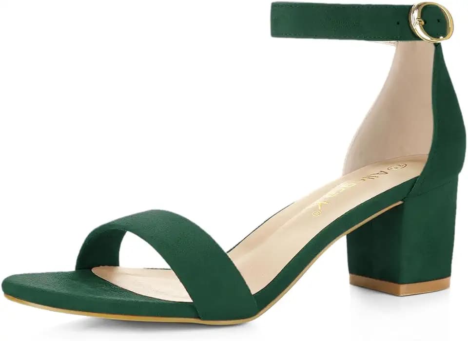 Allegra K Women's Open Toe Block Heel Ankle Strap Sandals