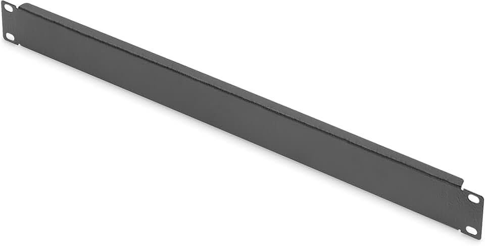 DIGITUS DN-19 BPN-01-SW – 19 Zoll Blindabdeckplatte 1HE – Blende für Netzwerk- & Serverschränke – Mit Befestigungsmaterial – Stahlblech – Pulverbeschichtet – Schwarz