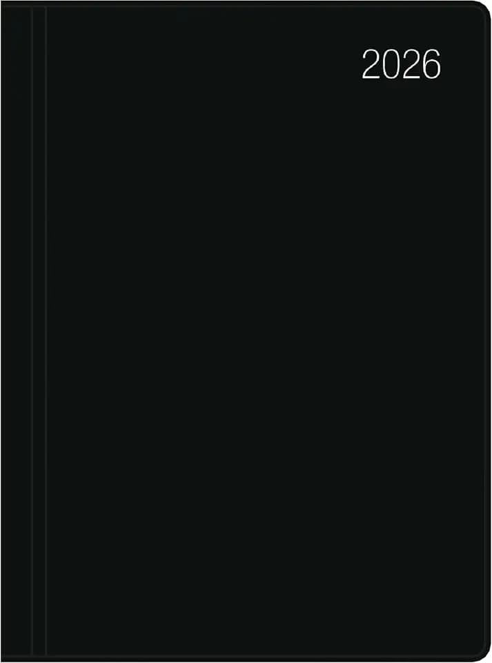 Zettler Taschenkalender 1T/1S schwarz 2026 – Timer 10 × 14 cm, 1 Tag pro Seite, flexibler Kunststoffeinband, FSC-zertifiziert