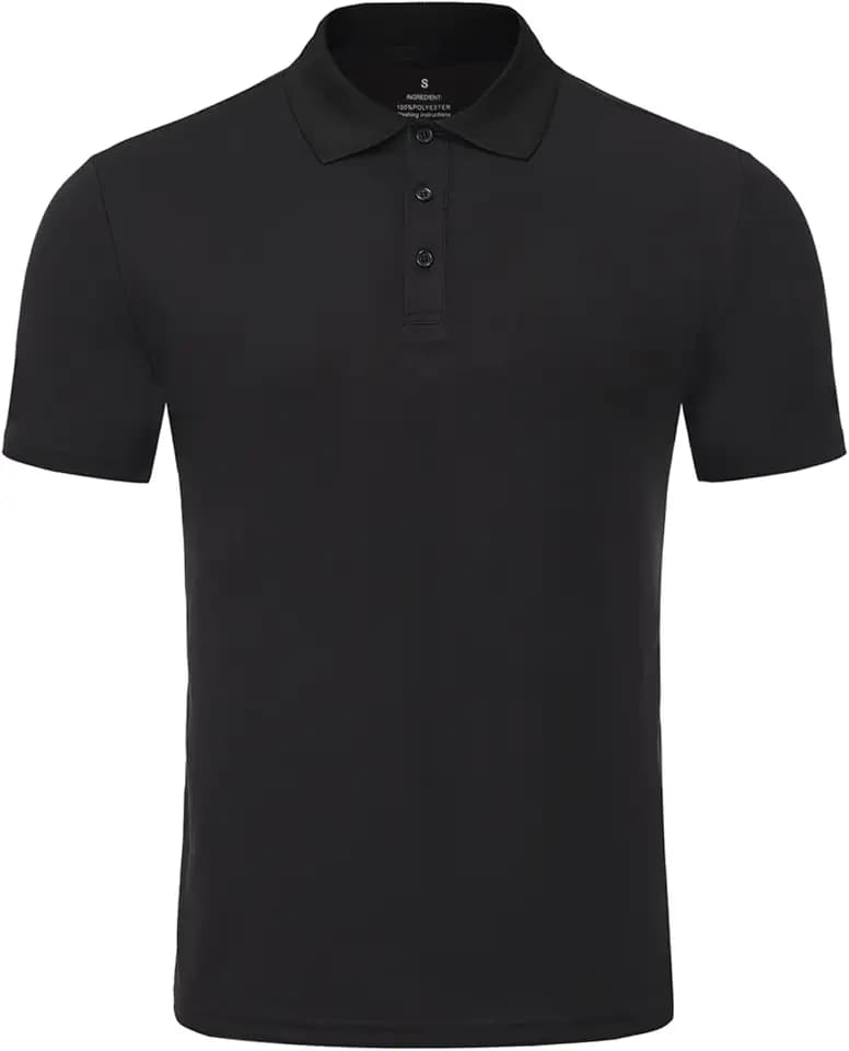 Mens Short Sleeve Polo Shirts Golf T Shirt Quick Dry Top Moisture Wicking Tee Shirt