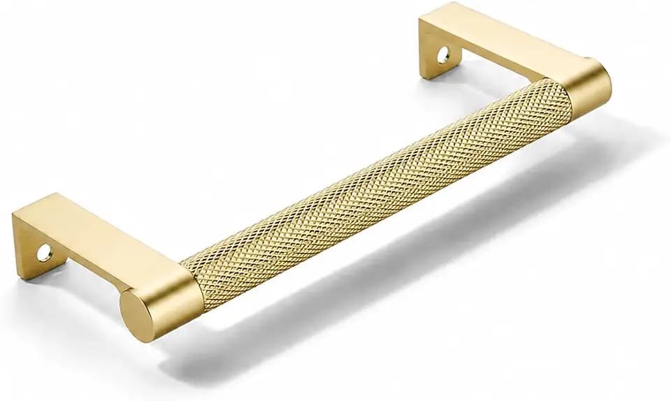 khtumeware 10 Pack 6 Inch(152mm) Finger Edge Pull Knurled Drawer Pulls Oxidation Finish with Diamond Gold Hidden Cabinet Pulls