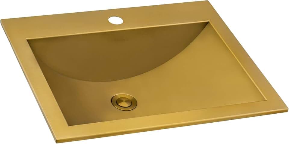 Ruvati 21x17-in Brushed Gold Drop-in Bathroom Sink - RVH5110GG