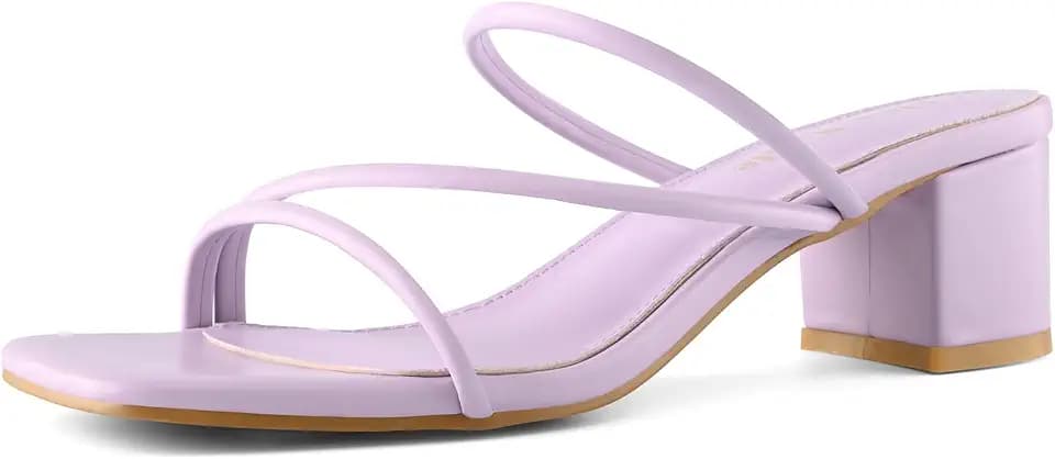 Shoe'N Tale Strappy Heels Women's Chunky Block Heel Mules