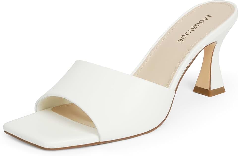 Modatope Womens Heeled Sandals Open Square Toe Heels for Women