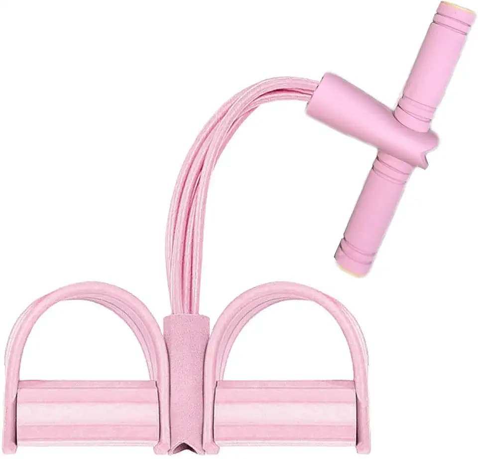 6 Tube Fitnessbänder mit Pedal – Elastischer Bauchtrainer für Zuhause, Trainingsband für Full-Body-Übungen & Krafttraining