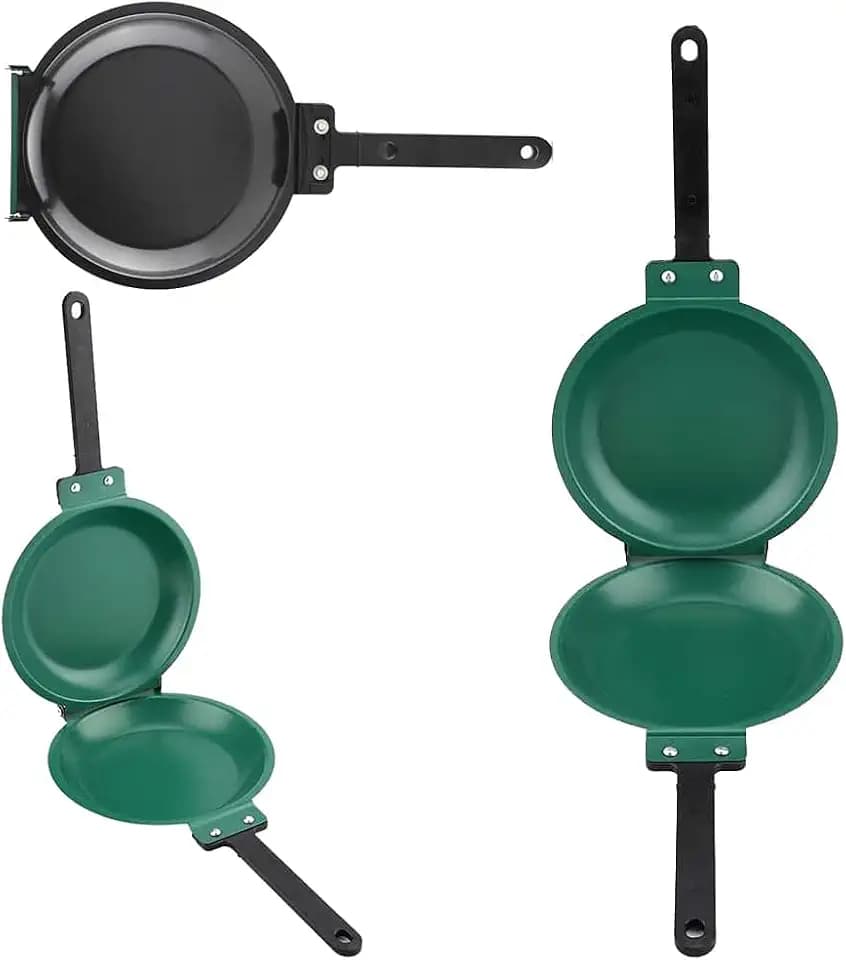 Killer's Instinct Outdoors 1 PCS Double-sided Frying Pan, Easy-to-clean Double-sided Frying Pan with Flip Design