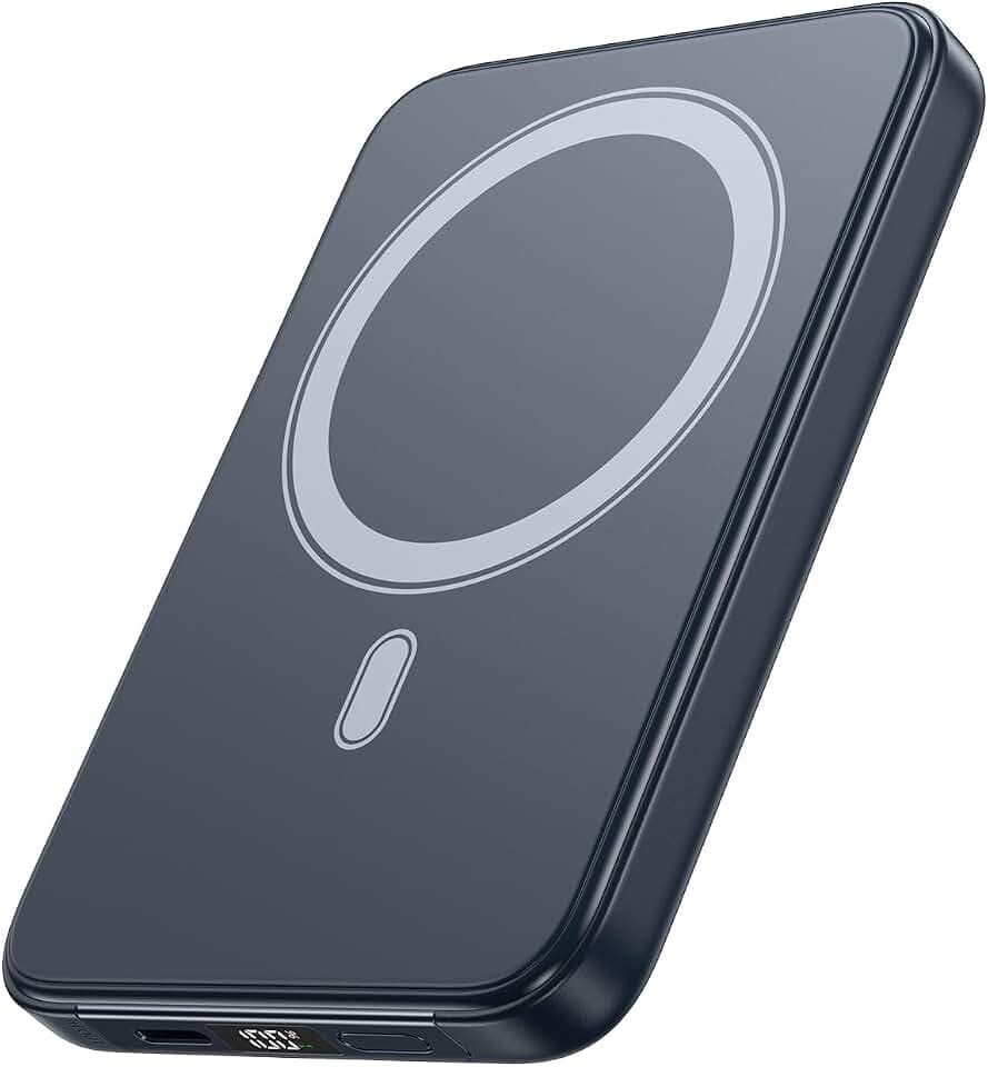 A ADDTOP Magnetic Power Bank 10000mAh- 20W Schnelllade iPhone Ladegerät for Magnetisch, UltraSlim Wireless Portable Charger with USB-C In&Out, LED Display Akku-Pack für iPhone 17/16/15/14/13/12 Blau