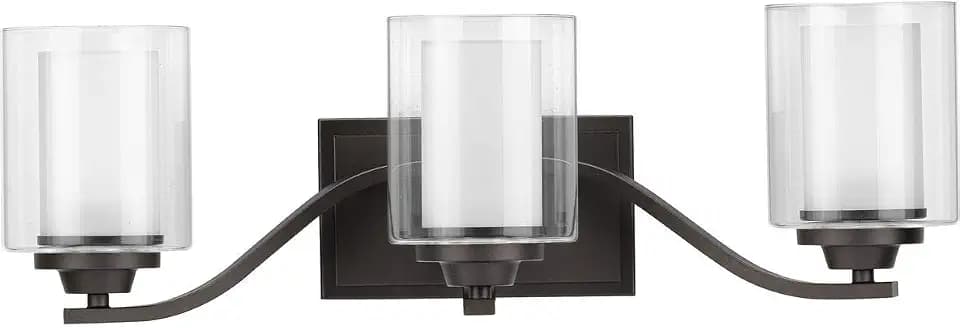 Progress Lighting Kene 3-Light Bath Vanity Light, Graphite