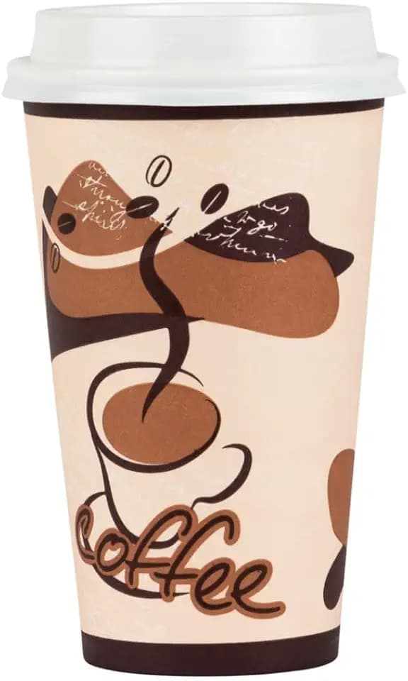 Blue Sky Brown Hot Coffee Cups 16 oz 384 Count (24 Packs of 16) Disposable Drinkware