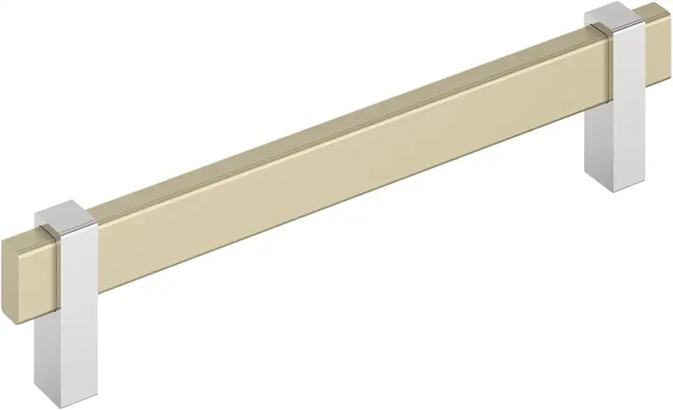 Amerock 6-5/16" Mulino Golden Champagne/Polished Chrome Drawer Pull