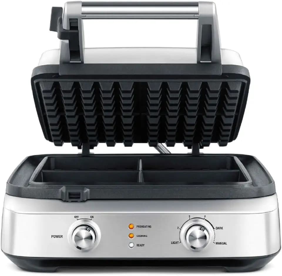 Breville BWM604BSS Smart Waffle Maker, 4 Slice, Brushed Stainless Steel